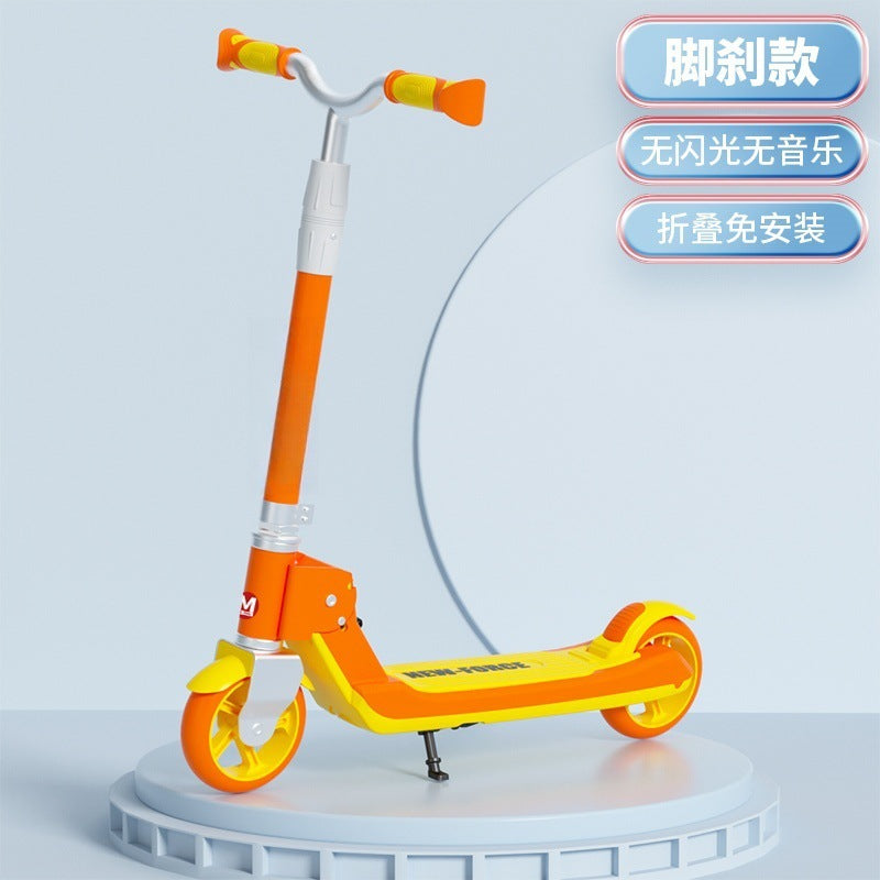 New children's scooter adult two-wheeler foldable adolescent men's and women's flash wheels large wholesale scooter