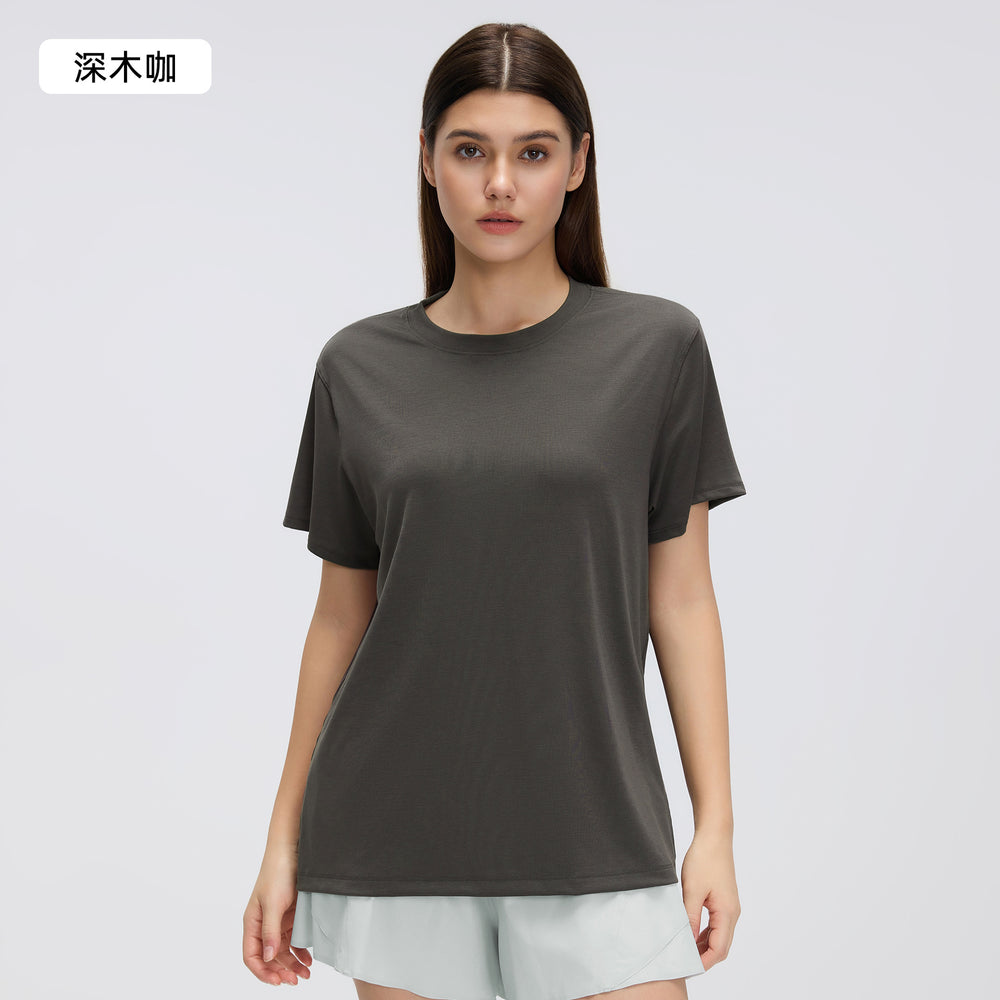 【customization available】loose fit women's short-sleeve yoga & activewear t-shirt - factory direct, supports custom oem/odm