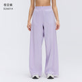 Spring/summer lightweight breathable straight-leg sports pants - women's drawstring loose fit, hip-concealing, slimming, casual wide-leg trousers d26014