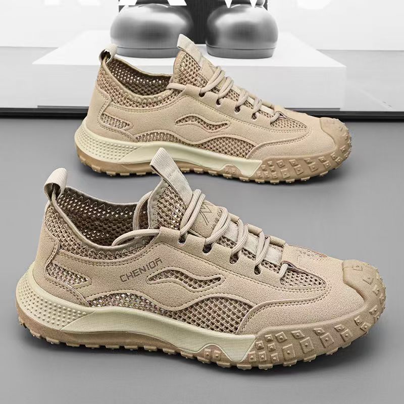 Men's shoes 2025 winter new breathable mesh lightweight casual sneakers men's sports anti-slip work safety shoes