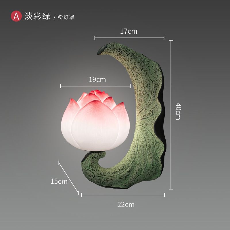 Creative new chinoiserie wall lamp tv wall corridor aisle courtyard balcony bedroom bedside lamp stairs lotus wall lamp