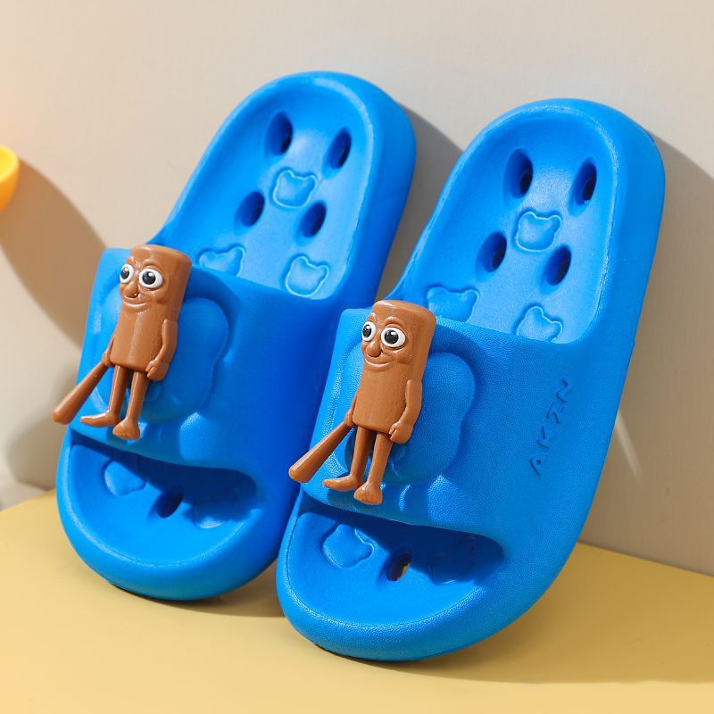 Eva kids' leak-proof cartoon anti-slip hollow-out summer home quick-dry baby slippers bathroom girls' bath slippers