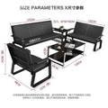 Modern minimalist office sofa business reception office three-seater simple sofa coffee table side table set - free shipping
