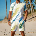 men's short-sleeve and shorts set, casual sportswear set, 3d printed cross-border hot seller, dropshipping available
