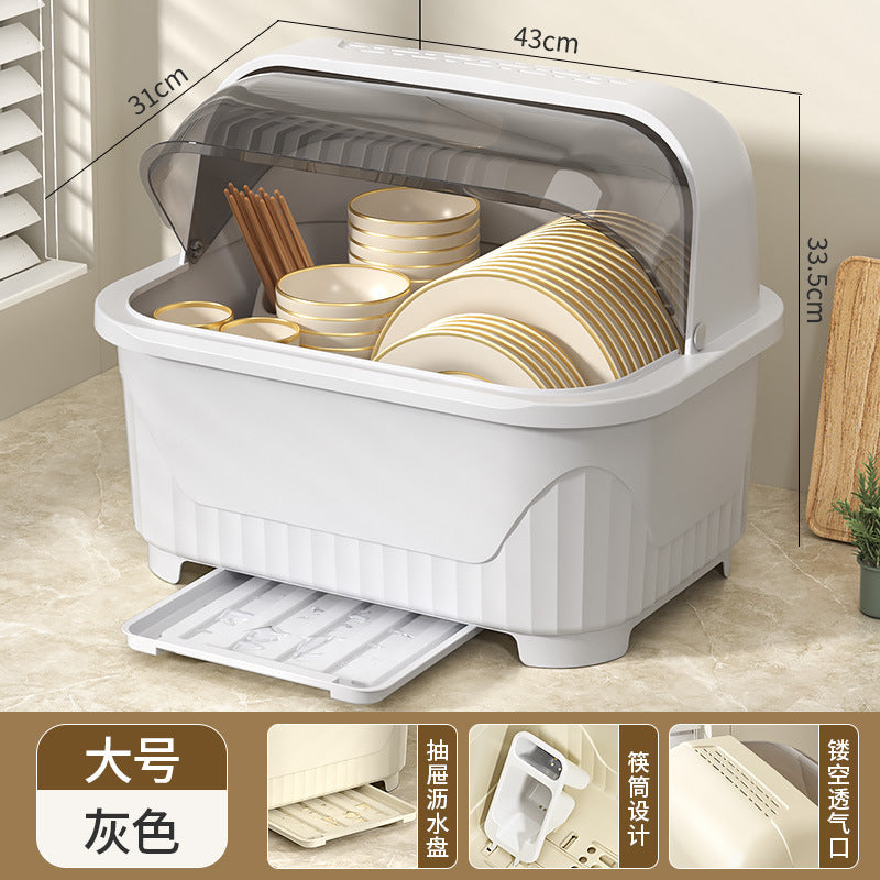 Drain cupboard kitchen bowl tableware box for home storage box with lid bowl rack dishes dishes rack dormitory