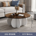 Accessible luxury tempered glass coffee table living room for home small apartment slate round popular creative normcore balcony tea table