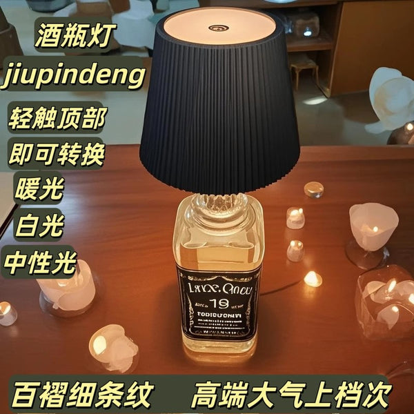Bar cork decorative light creative restaurant nightclub wine cover ambient light portable charging plug-in bottle mouth desk lamp