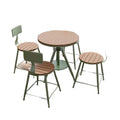 Outdoor casual dining set - waterproof & sun-resistant table and chairs - two chairs included - balcony adjustable round table