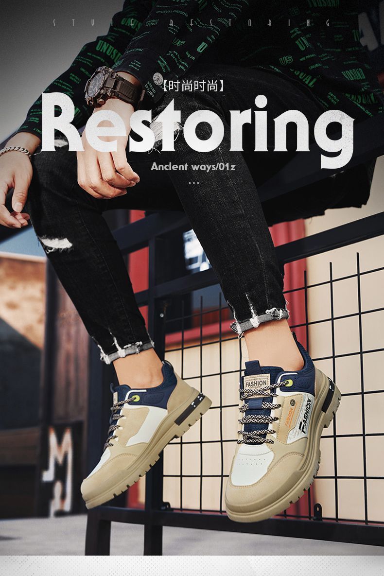 2025 new spring men's waterproof & non-slip athletic sneakers - height increasing, casual, work, martin boots, safety shoes, trendy footwear