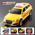Large alloy taxi kids toy - realistic taxi car model with opening doors - ride-hailing vehicle toy for boys