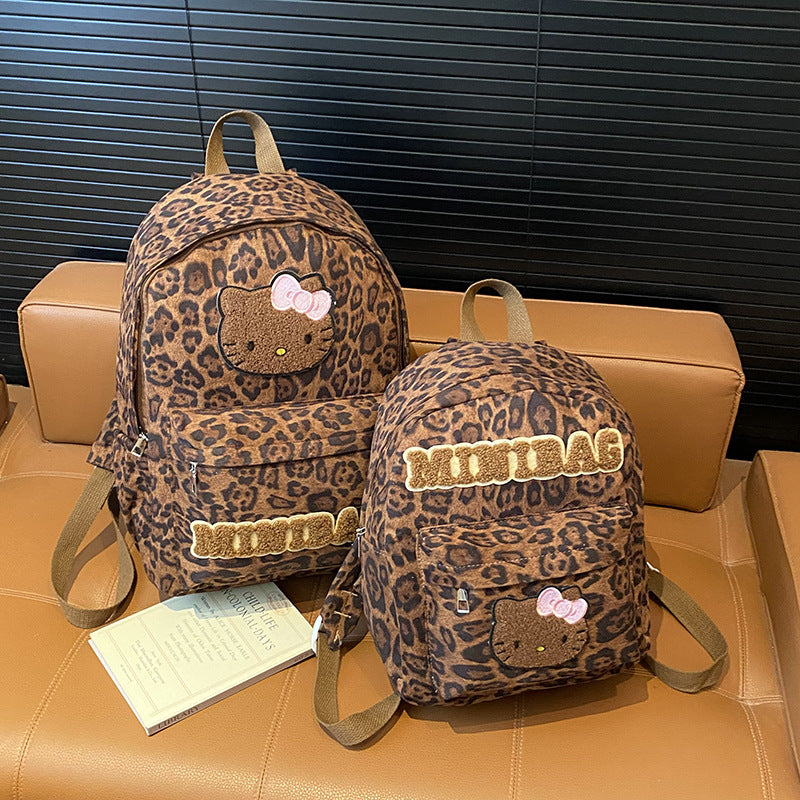 Fall and winternew arrivalretro leopard print backpack large capacity travel storage backpack classyeasiest for match student class bag