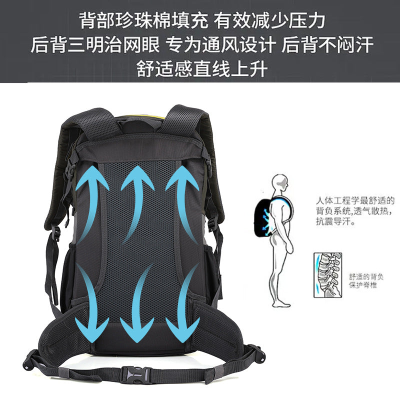New quality nylon hiking backpack large capacity splash-proof mountaineering bag outdoor bag cycling bag sports backpack