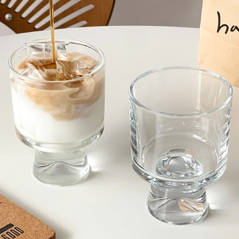 Luxury glassware: elegant stemmed glasses for home, juice, coffee, trendy restaurant drinks & desserts