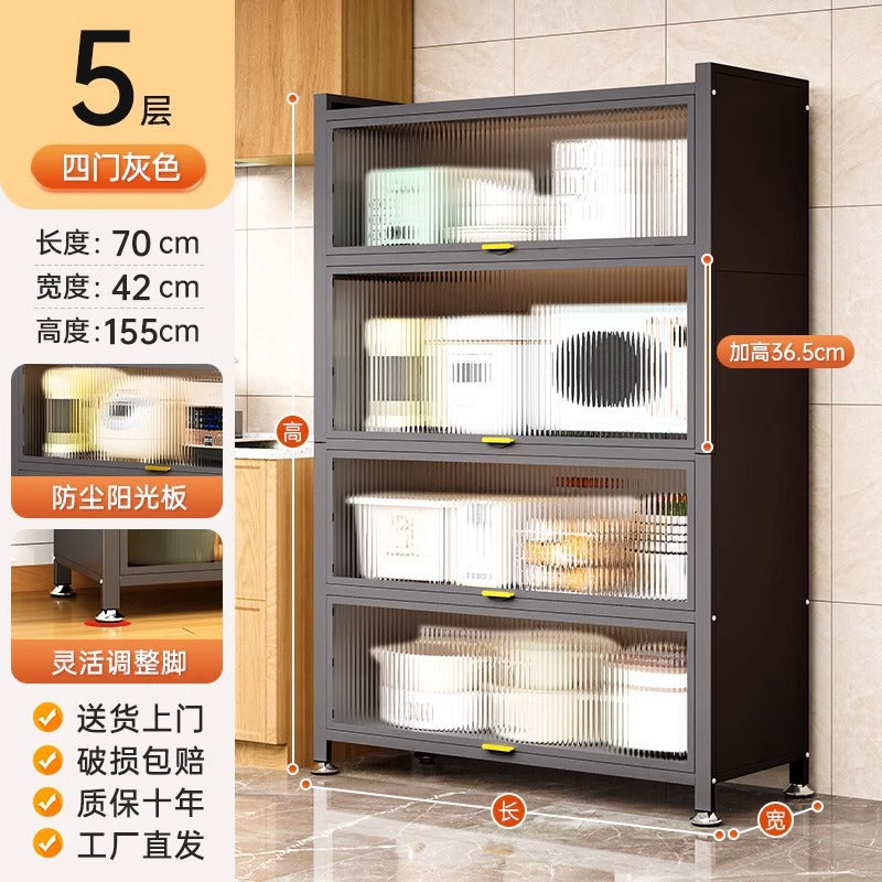 Kitchen storage rack floor-standing multi-layer dust-proof storage cabinet for home multifunctional cupboard sideboard cupboard storage cabinet