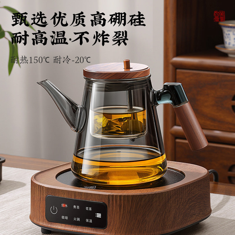 Long mouth elegant cup tea water separation tea cup glass liner teapot tea setfor home filter tea maker tea pot