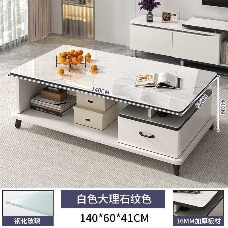 Modern minimalist tv stand for living room, compact home, floor-standing extendable 2025 new style coffee table and tv cabinet combination