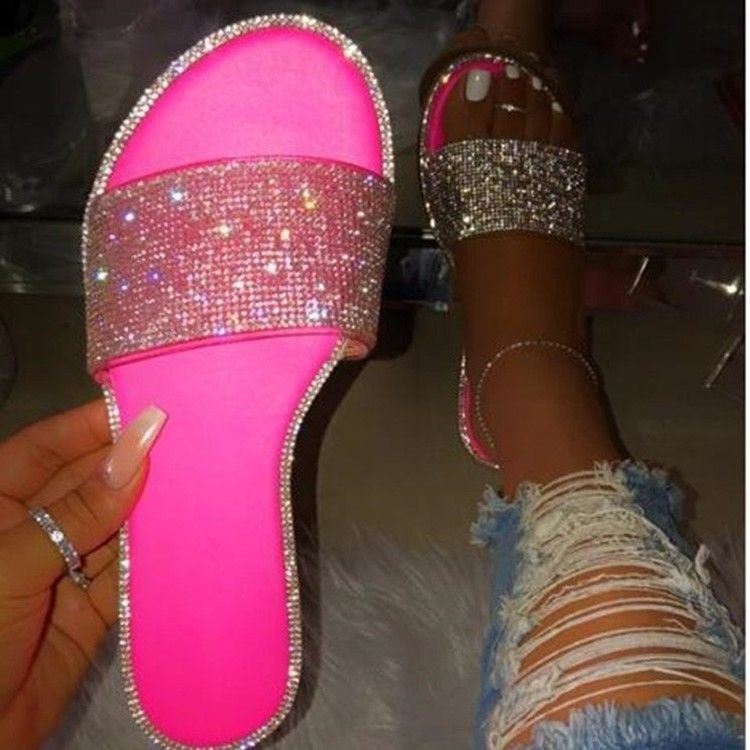 Export 42plus size43 rhinestone cool women's flip-flops women's sandals summernew arrival cross-border wshi