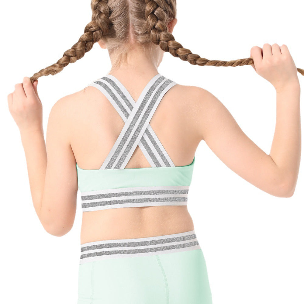 Combat girl comfortable high elastic webbing kids yoga clothes training quick-drying kids tight running fitness clothes