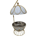 White stainless steel globe buffet warmer - creative hanging lid buffet stove - hotel-style hot pot warmer