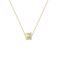 amazon new product cubic zirconia inlaid narrow face ring 14k wide face ring double pendant easiest for match necklace
