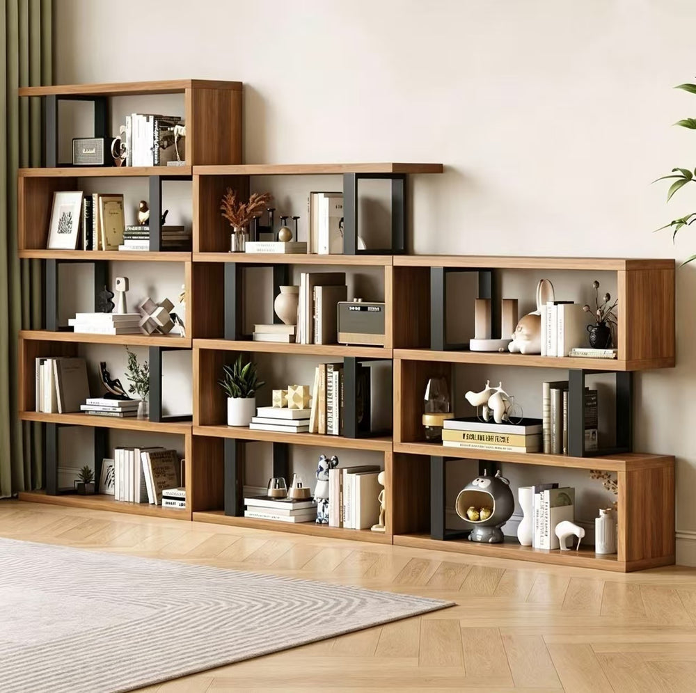 Floor-standing storage rack bookshelf solid wood wall shelf toy storage rack for home multi-layer bookcase combination storage rack
