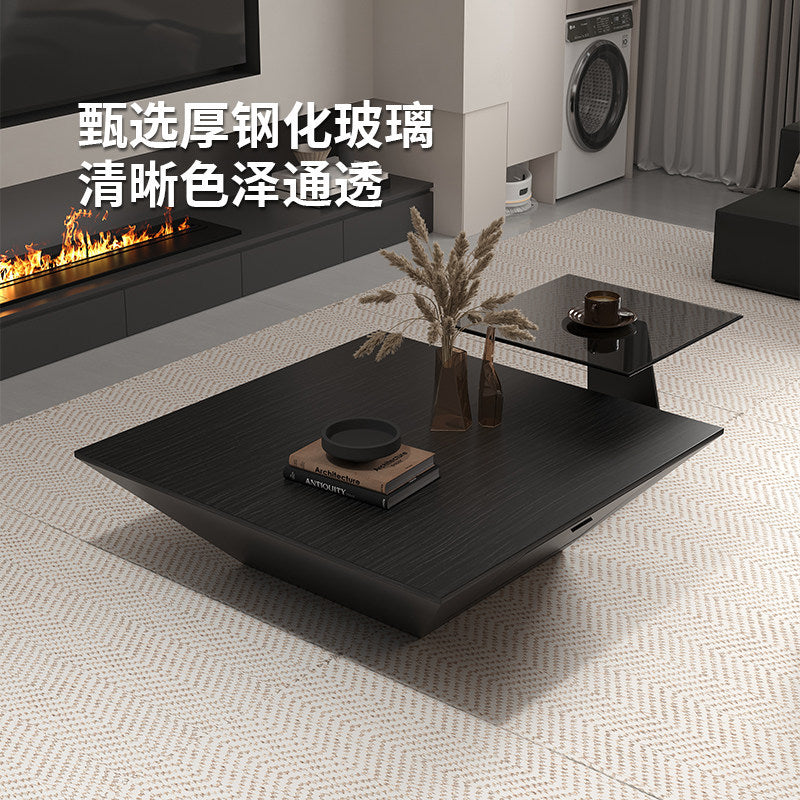 Modern minimalist upscale inverted triangle coffee table - designer style for living room, available in trapezoid and square shapes, coffee table set