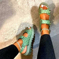Women's sandals , chunky sole, plus size (us 11/uk 9/eu 43), round toe, velcro closure, flat sandals, ready stock wholesale