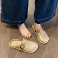 New women's half-slippers, closed-toe slides, summer outdoor sandals, thick-soled non-slip fashion beach sandals for female students