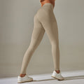 fashion seamless knitting tight high waist hip lifting peach pure color yoga pants sports running fitness bottom pants