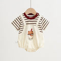 Baby clothes summer thin baby boy short-sleeved 100-day full-month romper ha shirt newborn casual one-piece trendy
