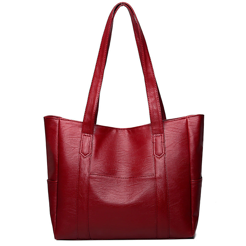 new arrival shoulder bag pu texture women's bag casual large capacity bag fashioneasiest for matchsatchel tote bag