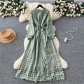 French retroelegancedress women's new arrivalclassy lacepatchwork strap waist elegant long skirt