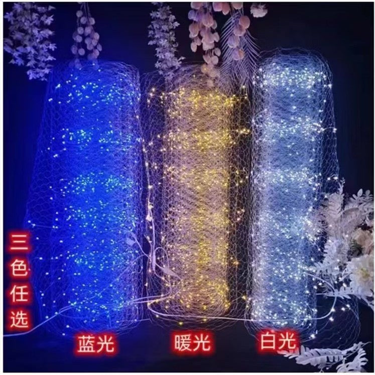 Wedding props Starry sky net lamp Fishing net lamp Gypsy star clearance wire hotel auditorium wedding arrangement Waterproof ceiling