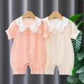 Summer romper for baby girls, short-sleeve princess style, newborn outfit, super cute crawling suit for outdoor wear