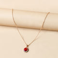 Wholesale crystal gemstone necklaces - european & american cross-border style, unique oval jewelry, fashionable round clavicle chains, alloy pendant for women