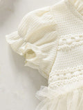 cross-border exclusive: baby rompers - lace-up mesh bodysuits with lace trim, summer triangle onesies