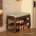 For home door shoe changing stool solid wood light luxury can sit shoe cabinet stool all-in-one entrance door extremely narrow can store shoe stool