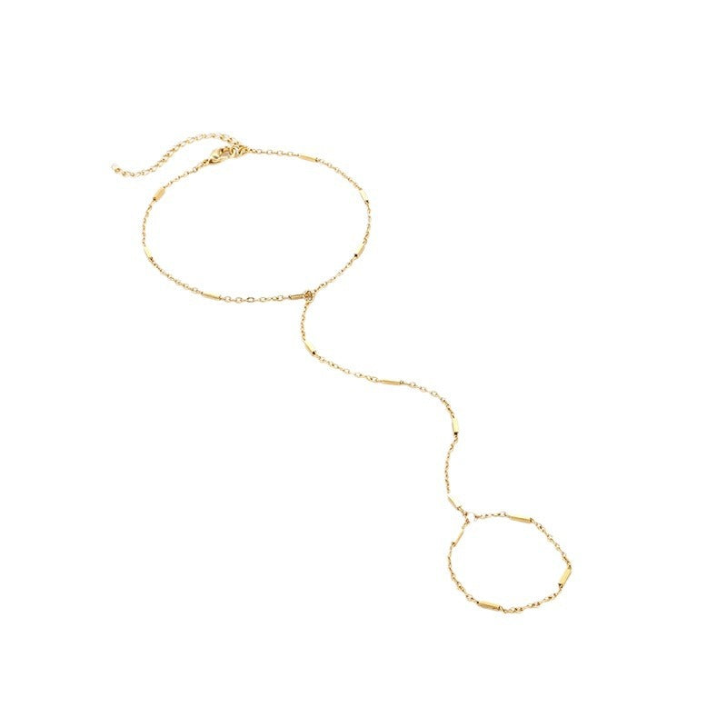 European and american new arrival versatile jewelry: minimalist white pearl bracelet, women's butterfly finger chain bracelet - wholesale from manufacturer