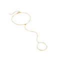 European and american new arrival versatile jewelry: minimalist white pearl bracelet, women's butterfly finger chain bracelet - wholesale from manufacturer