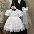 Girls'  new princess dress summer baby white dress flower girl wedding dress birthday tutu skirt