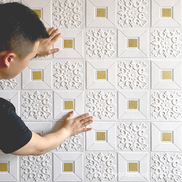 Wallpaper self-adhesive waterproof and moisture-proof 3D three-dimensional wall sticker ceiling bedroom warm TV background wall wallpaper ceiling
