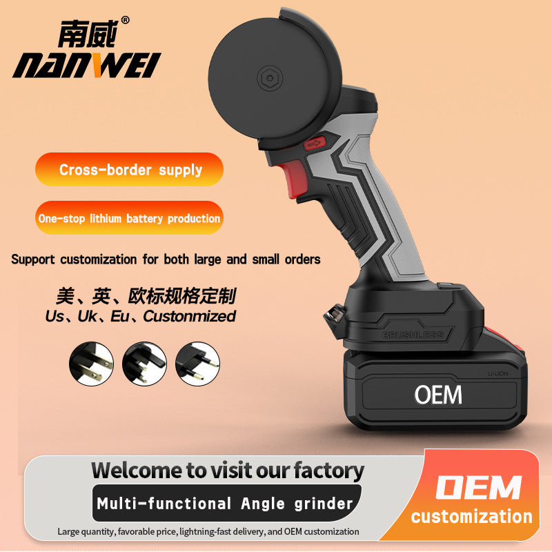 personalized nanwei brushless lithium battery 3inch mini angle grinder high-speed drilling portable handheld seam clearing small eagle saw