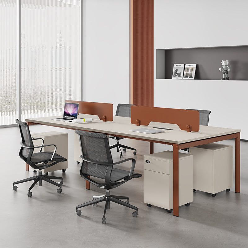Saint rica thickened steel frame office desk and chair combination four-person double 2-person 4-person desk casual modern office electric