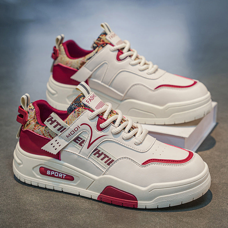 Men's shoes 2026 new spring trendy style versatile leather casual sneakers student height increasing athletic fashion shoes