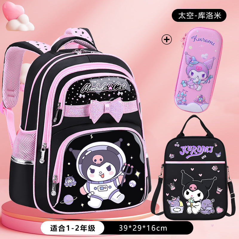 Schoolbag for 1-3-6 grade kids female primary school students 6-9-12 years old large capacity ultra-light backpack to reduce burden