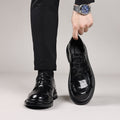Genuine leather men's dress shoes - soft sole, soft upper, new business style, black, work, casual, wedding, groom shoes