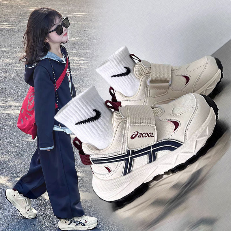 Kids' fashion sneakers:  autumn/winter new arrivals - velcro closure chunky platform leather shoes for boys and girls