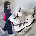 Kids' fashion sneakers:  autumn/winter new arrivals - velcro closure chunky platform leather shoes for boys and girls