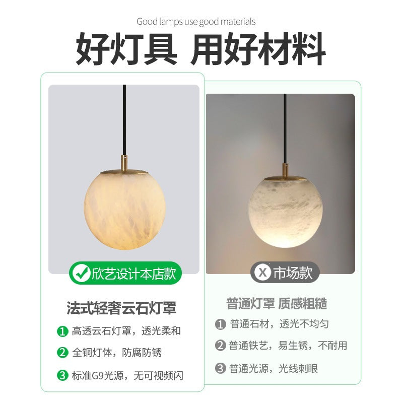 Nordic designer creative natural marble spanish living room high-end atmosphere bedroom bedside corridor wall lamp