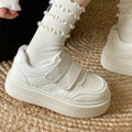 Velcro heightening student white shoes women's 2026new arrivalspringthick sole sneakers ins trendy niche style bread shoes